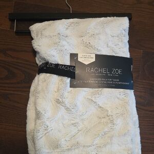 Rachel Zoe Plush Faux Fur Throw - Ivory/Cream
